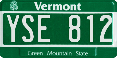 VT license plate YSE812