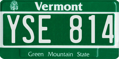 VT license plate YSE814