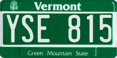 VT license plate YSE815
