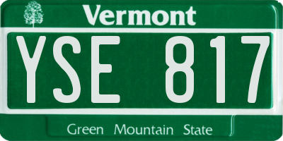VT license plate YSE817