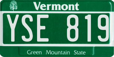 VT license plate YSE819