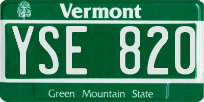 VT license plate YSE820