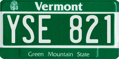 VT license plate YSE821