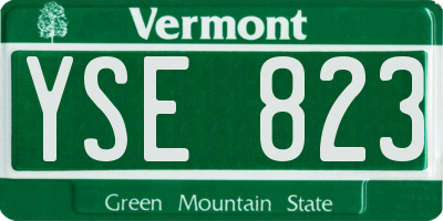 VT license plate YSE823