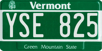VT license plate YSE825
