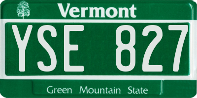 VT license plate YSE827