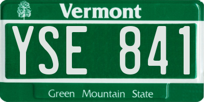 VT license plate YSE841