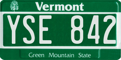 VT license plate YSE842