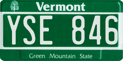 VT license plate YSE846