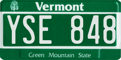 VT license plate YSE848