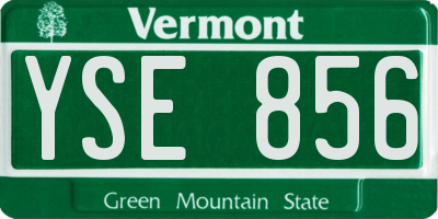 VT license plate YSE856