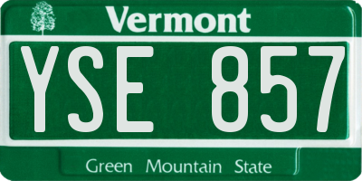 VT license plate YSE857