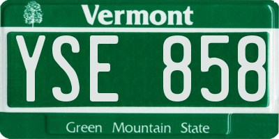 VT license plate YSE858