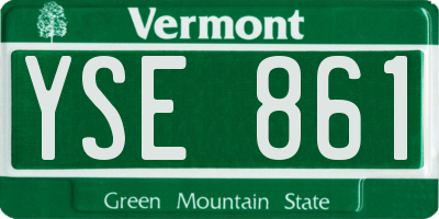VT license plate YSE861