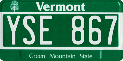 VT license plate YSE867