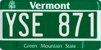 VT license plate YSE871