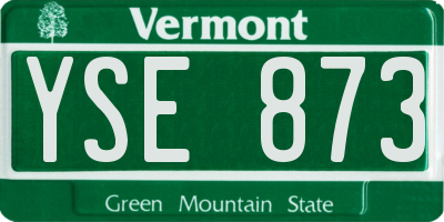 VT license plate YSE873