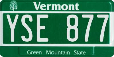 VT license plate YSE877