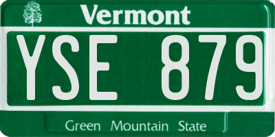 VT license plate YSE879