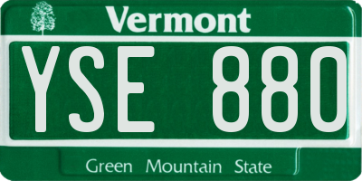 VT license plate YSE880