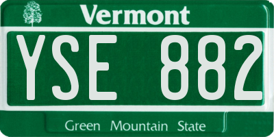 VT license plate YSE882