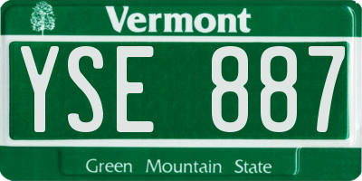 VT license plate YSE887