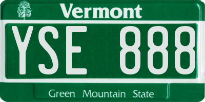 VT license plate YSE888