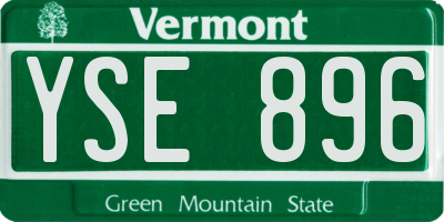 VT license plate YSE896