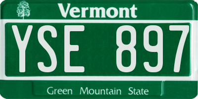 VT license plate YSE897