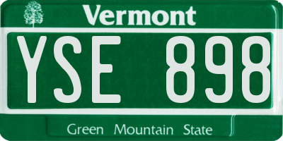 VT license plate YSE898