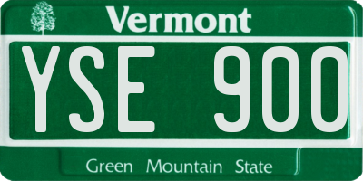 VT license plate YSE900