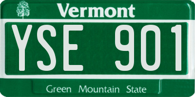 VT license plate YSE901