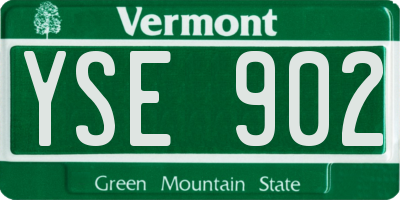 VT license plate YSE902