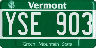 VT license plate YSE903