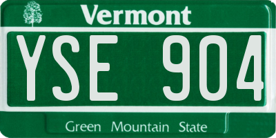VT license plate YSE904