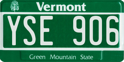 VT license plate YSE906