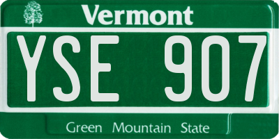VT license plate YSE907