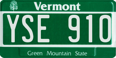 VT license plate YSE910