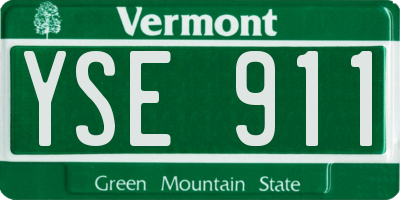 VT license plate YSE911
