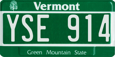 VT license plate YSE914