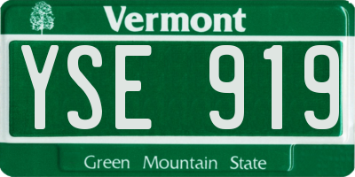 VT license plate YSE919