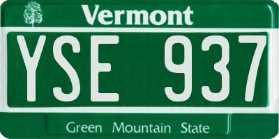 VT license plate YSE937