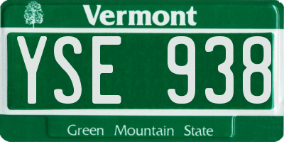 VT license plate YSE938