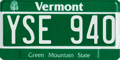 VT license plate YSE940