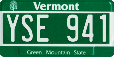VT license plate YSE941