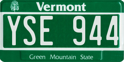 VT license plate YSE944