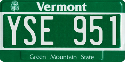VT license plate YSE951
