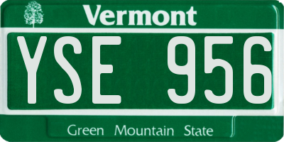 VT license plate YSE956