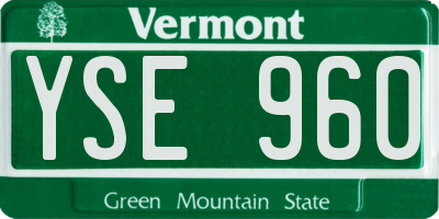 VT license plate YSE960