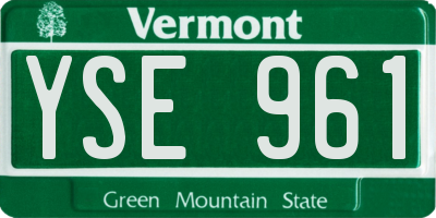 VT license plate YSE961